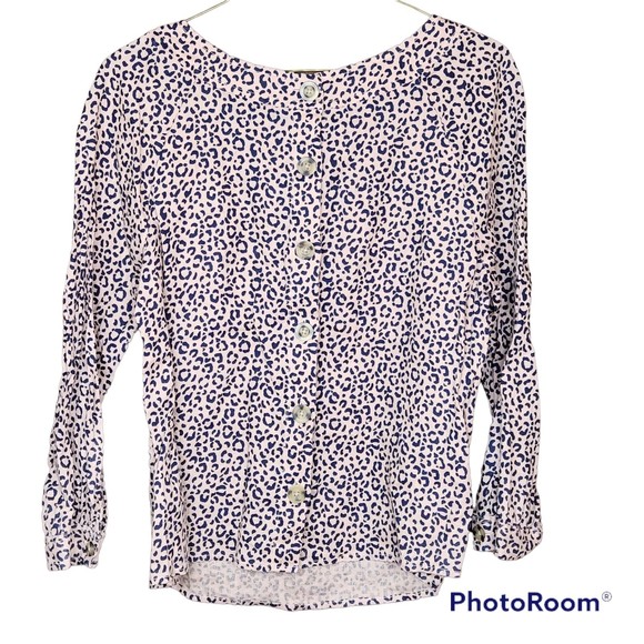 Boden Woman’s Lightweight Leopard Printed Linen Blouse Size 2 - Picture 5 of 5